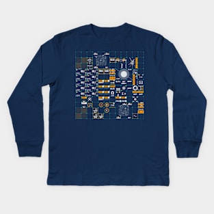 Sci Fi Futuristic Computer UX User Interface Data Kids Long Sleeve T-Shirt